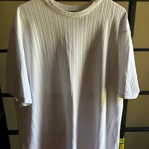 Men's White Ribbed T-Shirt